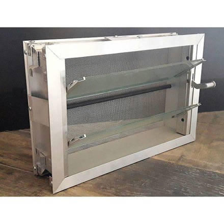 Imagen de Aireador aluminio blanco 40x25 reja mosquitero vidrio traslúcido