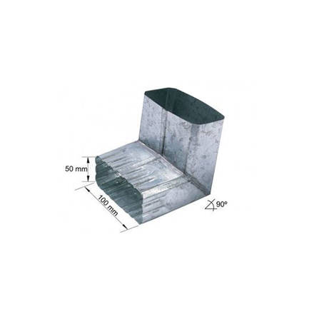 Imagen de Codo chapa galv. nro 30 facetados rect. plano 2x4 90º