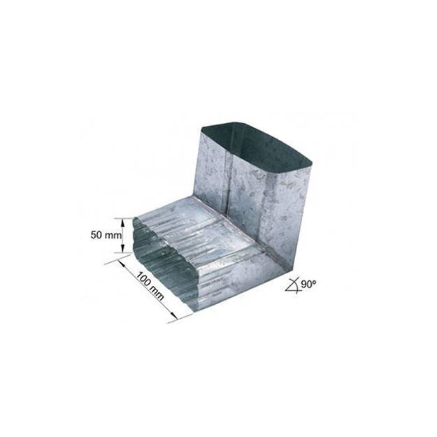 Imagen de Codo chapa galv. nro 30 facetados rect. plano 2x4 90º