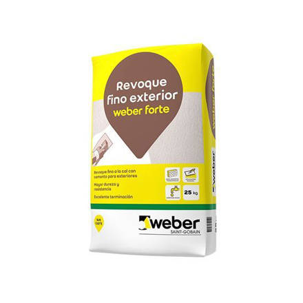 Imagen de Revoque exterior fino a la cal WEBER rev forte 25 kg.