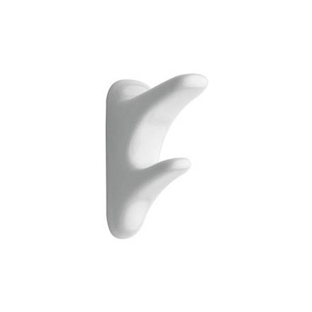 Imagen de Percha doble adhesiva blanca FERRUM compacto APE4E-B