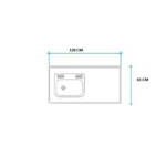 Imagen de Mesada 120cm JOHNSON ac.430 c/resp.sin aguj.c/pilet.sim zz-52 i