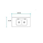 Imagen de Mesada 120cm JOHNSON ac.304 c/resp.sin aguj.c/pileta dob c-28 c