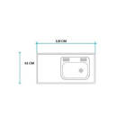 Imagen de Mesada 120cm JOHNSON ac.304 c/resp.sin aguj.c/pileta sim z-52 d