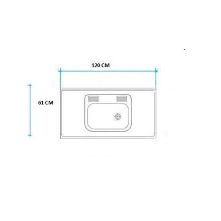 Imagen de Mesada 120cm JOHNSON ac.430 c/resp.sin aguj.c/pilet.sim zz-52 c