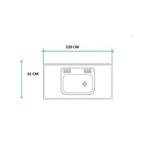 Imagen de Mesada 120cm JOHNSON ac.430 c/resp.sin aguj.c/pilet.sim zz-52 c