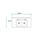 Imagen de Mesada 140cm JOHNSON ac.304 c/resp.sin aguj.c/pileta dob c-37 c