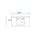 Imagen de Mesada 140cm JOHNSON ac.304 c/resp.sin aguj.c/pileta sim z-52 c