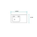 Imagen de Mesada 140cm JOHNSON ac.430 c/resp.sin aguj.c/pilet.sim zz-52 i