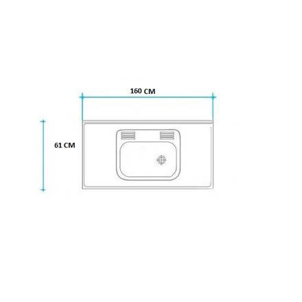 Imagen de Mesada 160cm JOHNSON ac.430 c/resp.sin aguj.c/p.sim zz-52 cen.