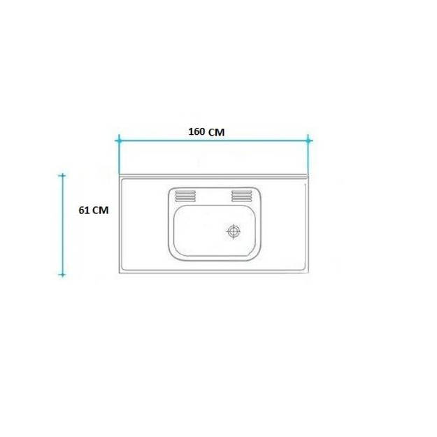 Imagen de Mesada 160cm JOHNSON ac.430 c/resp.sin aguj.c/p.sim zz-52 cen.