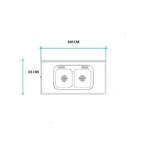 Imagen de Mesada 160cm JOHNSON ac.304 c/resp.sin aguj.c/pileta dob c-37 c