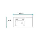Imagen de Mesada 160cm JOHNSON ac.430 c/resp.sin aguj.c/p.sim zz-52 izq.