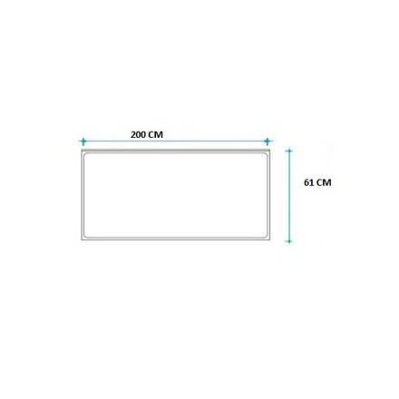 Imagen de Mesada JOHNSON 200cm acero 304 c/respaldo. sin pileta
