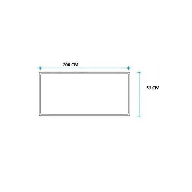 Imagen de Mesada JOHNSON 200cm acero 304 c/respaldo. sin pileta