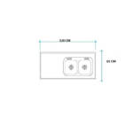 Imagen de Mesada 120cm JOHNSON ac.430 c/resp,sin aguj,c/p.dob cc-28"d"