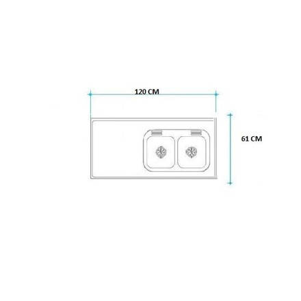 Imagen de Mesada 120cm JOHNSON ac.430 c/resp,sin aguj,c/p.dob cc-28"d"