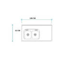 Imagen de Mesada 140cm JOHNSON ac.304 c/resp.sin aguj.c/pileta dob c-37 i