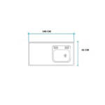 Imagen de Mesada 140cm JOHNSON ac.304 c/resp.sin aguj.c/pileta sim z-52 d