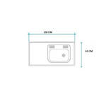 Imagen de Mesada 160cm JOHNSON ac.304 c/resp.sin aguj.c/pileta sim z-52 d