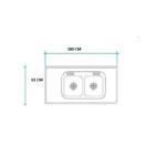 Imagen de Mesada 180cm JOHNSON ac.304 c/resp.sin aguj.c/pileta dob c-37 c