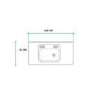 Imagen de Mesada 160cm JOHNSON ac.304 c/resp.sin aguj.c/pileta sim z-52 c