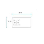 Imagen de Mesada 200cm JOHNSON ac.304 c/resp.sin aguj.c/pileta dob c-37 i