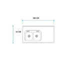 Imagen de Mesada 180cm JOHNSON ac.304 c/resp.sin aguj.c/pileta dob c-37 i