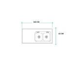 Imagen de Mesada 160cm JOHNSON ac.304 c/resp.sin aguj.c/pileta dob c-37 d