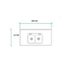 Imagen de Mesada 180cm JOHNSON ac.304 c/resp.sin aguj.c/pileta dob c-37 i