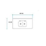 Imagen de Mesada 200cm JOHNSON ac.304 c/resp.sin aguj.c/pileta dob c-37 i