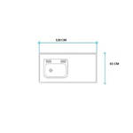Imagen de Mesada 120cm JOHNSON ac.430 c/resp.sin aguj.c/pilet.sim zz-52 i
