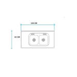 Imagen de Mesada 120cm JOHNSON ac.304 c/resp.sin aguj.c/pileta dob c-28 c