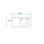 Imagen de Mesada 120cm JOHNSON ac.304 c/resp.sin aguj.c/pileta sim z-52 d