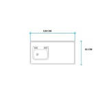 Imagen de Mesada 120cm JOHNSON ac.304 c/resp.sin aguj.c/pileta sim z-52 i