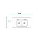 Imagen de Mesada 140cm JOHNSON ac.304 c/resp.sin aguj.c/pileta dob c-37 c