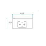 Imagen de Mesada 180cm JOHNSON ac.304 c/resp.sin aguj.c/pileta dob c-37 i