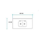 Imagen de Mesada 200cm JOHNSON ac.304 c/resp.sin aguj.c/pileta dob c-37 i