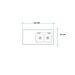 Imagen de Mesada 120cm JOHNSON ac.430 c/resp,sin aguj,c/p.dob cc-28"d"
