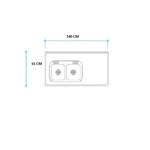 Imagen de Mesada 140cm JOHNSON ac.430 c/resp.sin aguj.c/pilet.dob cc-37 i