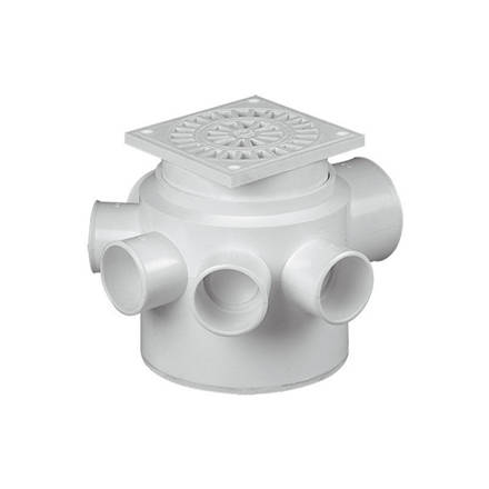 Imagen de Pileta patio 10 x 10cm 5 entradas pvc reja plastica ramat