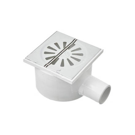 Imagen de Receptaculo pvc 10 x 10cm salida 40mm reja metalica ramat