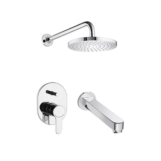 Imagen de Monocomando ROCA L20 kit ducha empotrado c/trans. Crom A5D1209C0L