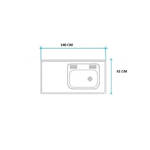 Imagen de Mesada 140cm JOHNSON ac.430 c/resp.sin aguj.c/pilet.sim zz-52 d