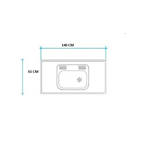 Imagen de Mesada 140cm JOHNSON ac.304 c/resp.sin aguj.c/pileta sim z-52 c