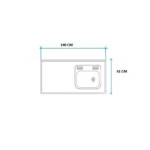 Imagen de Mesada 140cm JOHNSON ac.304 c/resp.sin aguj.c/pileta sim z-52 d