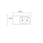 Imagen de Mesada 140cm JOHNSON ac.430 c/resp.sin aguj.c/pilet.dob cc-37 d