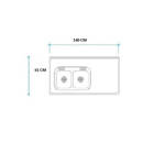 Imagen de Mesada 140cm JOHNSON ac.430 c/resp.sin aguj.c/pilet.dob cc-37 i