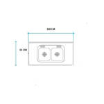 Imagen de Mesada 160cm JOHNSON ac.304 c/resp.sin aguj.c/pileta dob c-37 c