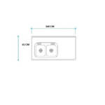 Imagen de Mesada 160cm JOHNSON ac.304 c/resp.sin aguj.c/pileta dob c-37 i